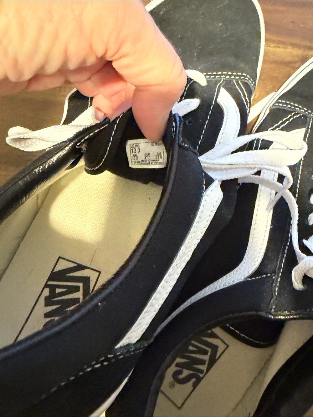 Vans Black and White Skate Sneakers with Signature Side Stripe - Picture 2 of 5